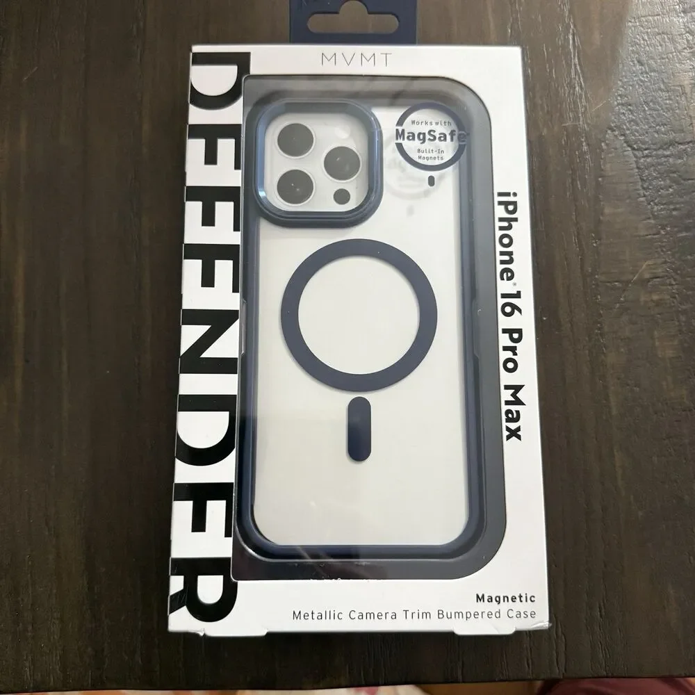 MVMT iPhone 16 Pro Max Defender Magnetic Case With MagSafe Navy Blue Clear New
